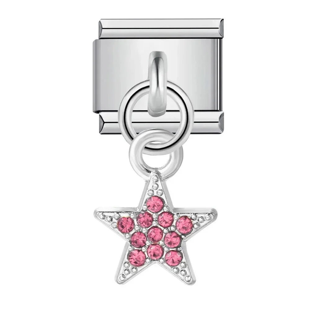 جديد الزركون دلاية شكل نجمة الإيطالية سحر ربط صالح 9 مللي متر سوار الفولاذ المقاوم للصدأ DIY بها بنفسك صنع المجوهرات الخرز هدايا العيد للنساء رجل #2