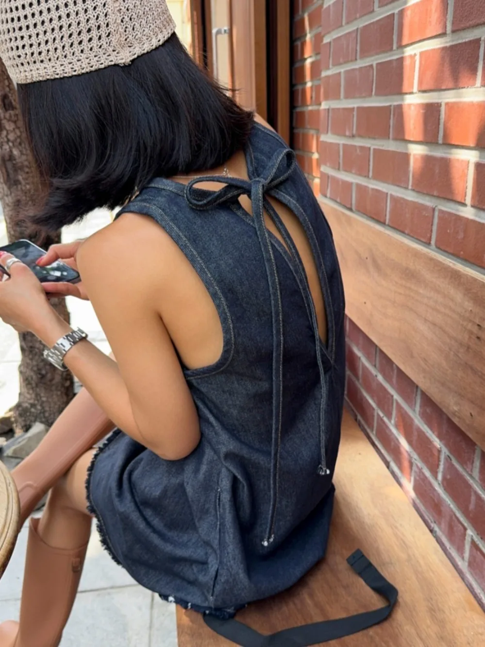 Sommer Chic Vintage Bal Brautjungfer Dr Frauen Lose Quaste Krawatte Design Knoten Casual Svel Kleider