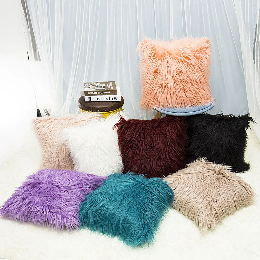 

Wool Cushion Cover Pillowcase Decorative Throw Fuzzy Couch Covers Soft Comfort Decoration Pillow Winter