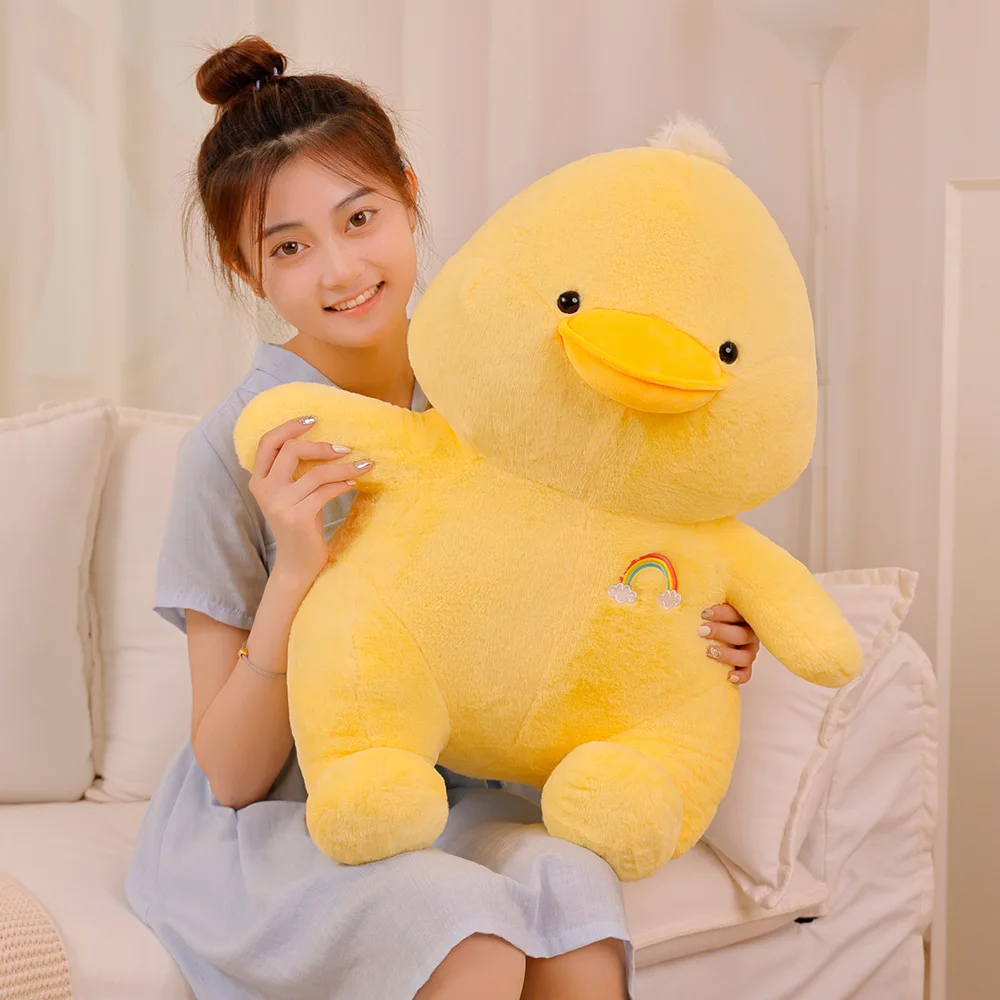 

28-70cm Kawaii Yellow Duck Plush Hug Pillow Stuffed Cute Fluffy Animal Toys Kids Comfortable Doll Room Decor Girls Birthday Gift