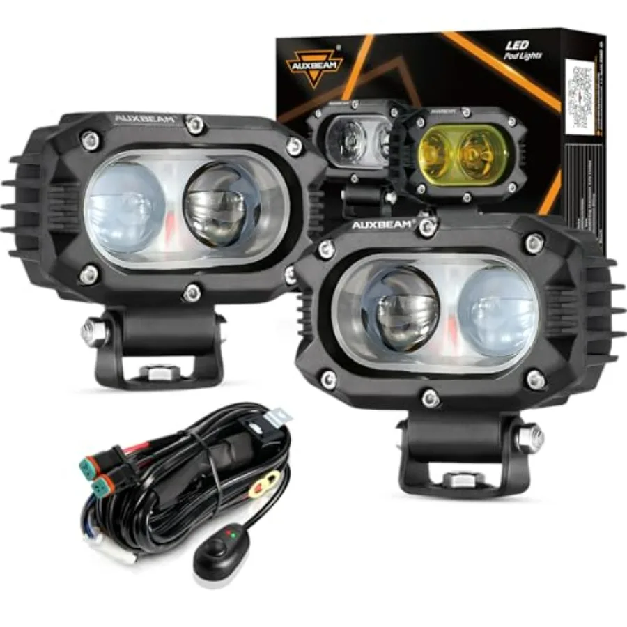 

4 Inch LED Square Pod Light 60W White Spot Beam Driving Fog Light with DT Wiring Harness for Jeep Wrangler Truck Pickup SUV ATV