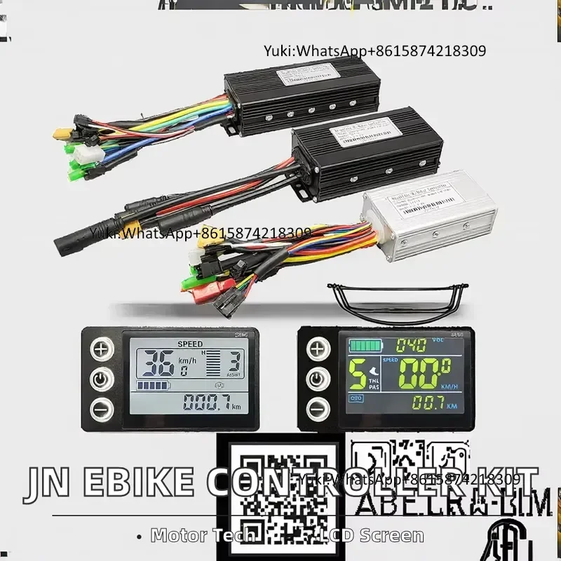 JN 36V/48V 17A 40A 250W-2000W Three-Mode Sine Wave Ebike Controller S866 Color Display Learning Function Throttle Kit