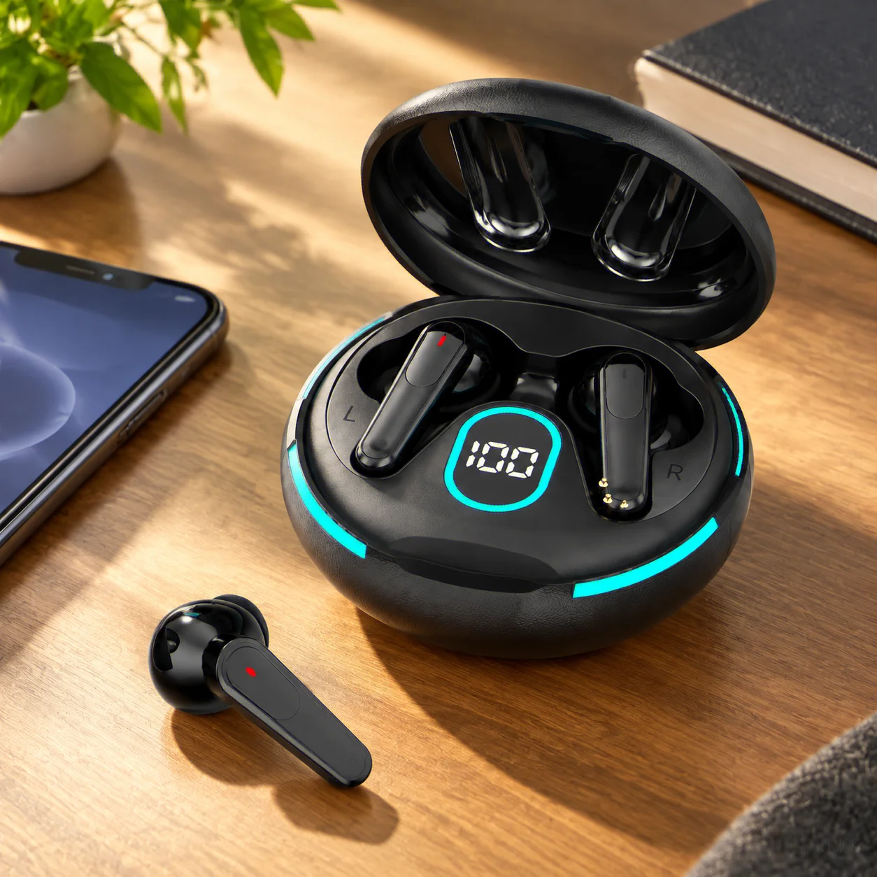 Hot Selling ANC+ENC True Wireless Earphones, LED Digital Display, Smart Touch For iPhone Android
