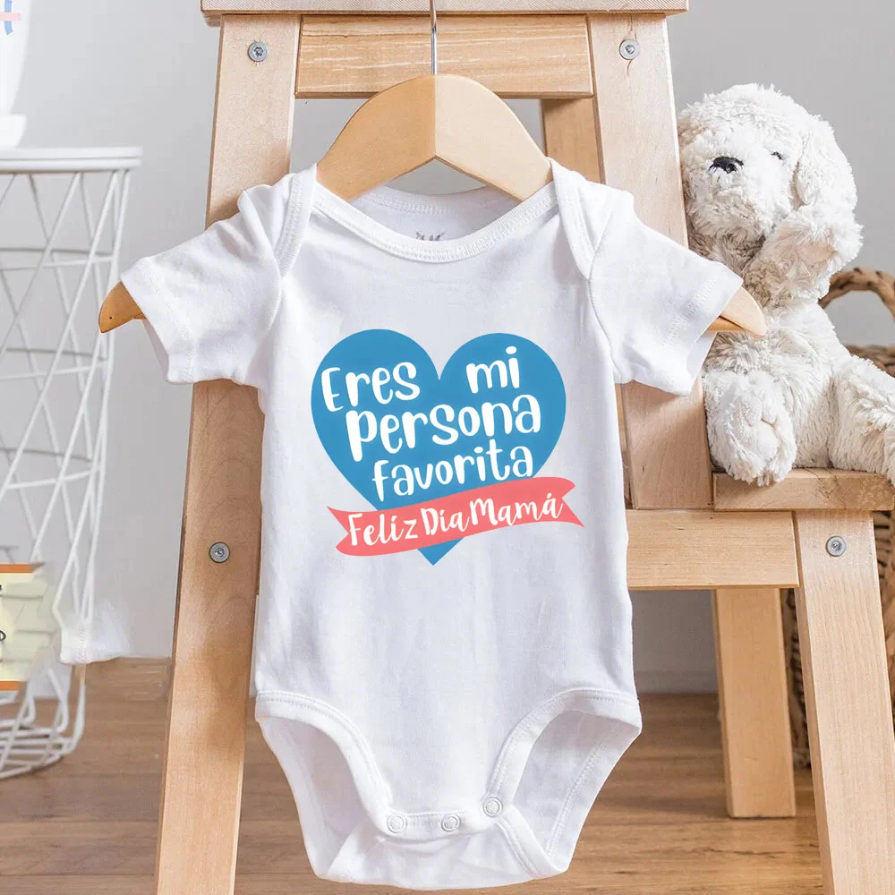 You're My Favorite Person Printed Baby Romper Mother's Day Infant Bodysuit Newborn Short Sleeve Jumpsuit New Mum Gift