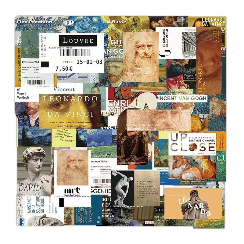 Art Exhibition Ticket Stickers Graffiti Stickers DIY Notebook Phone Case Skateboard Decor Stickers Decals Stickers Kids Toy