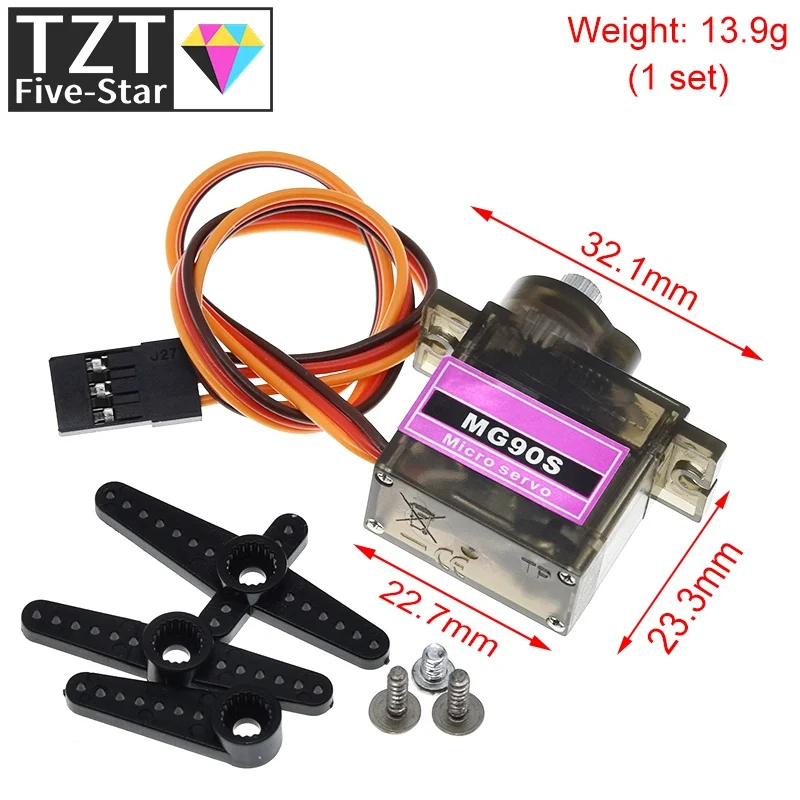 TZT  MG90S Metal gear Digital 9g Servo For Rc Helicopter plane boat car MG90 9G IN STOCK