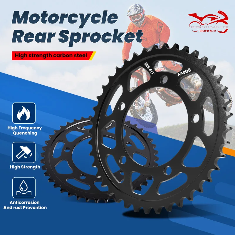 

525 41T 42T Rear Sprocket For Aprilia 1100 RSV4 Racing Factory 19-22 1000 RSV4 RR 16-21 1000 RSV4 RF 15-21 1100 Tuono V4 15-23