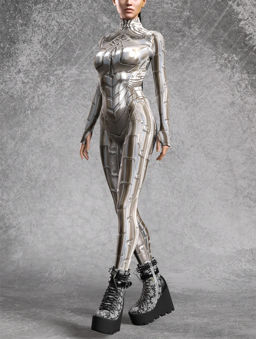 Zawaland เครื่องแต่งกายหุ่นยนต์ Zentai ชุดจั๊มสูทแมวสำหรับผู้ใหญ่ชุดคอสเพลย์เกราะแบบสตีมพังค์สำหรับผู้หญิงชุดบอดี้สูทมีซิปด้านหน้าสุดเท่สำหรับผู้ชาย