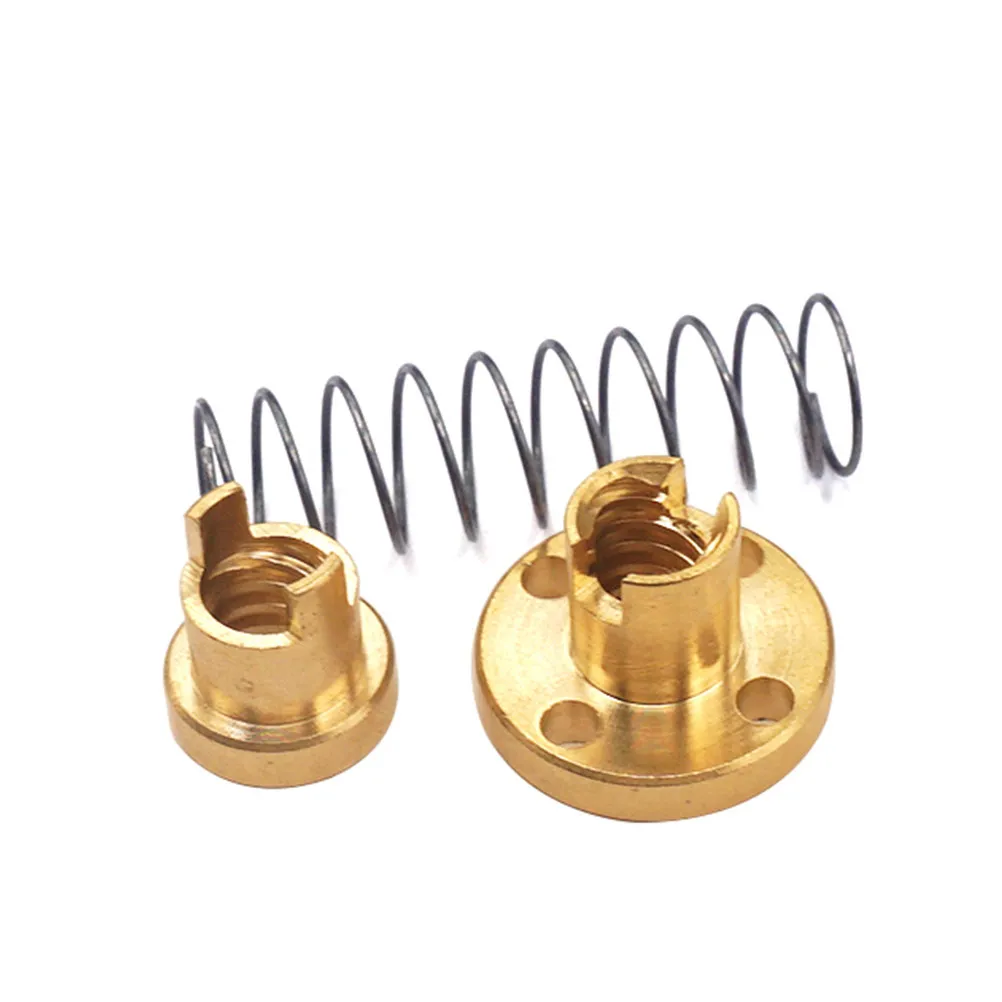 

2Sets 3D Printer Lead Screw Kit T8 Stainless Steel with 4 Hole Copper Nut Smooth Quiet Long Life for Stepper Motor Machine Tool