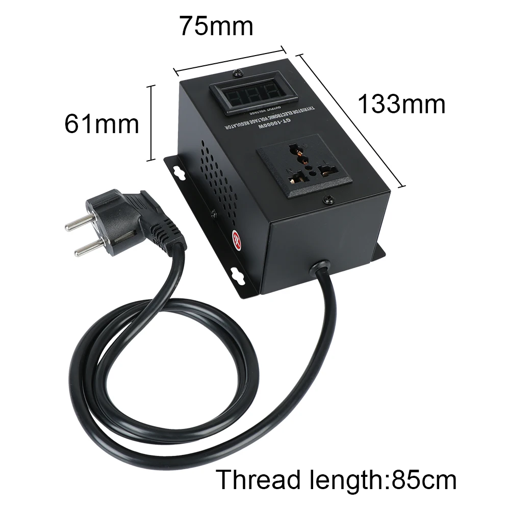 Imagem -03 - Velocidade da Temperatura Ajustar Dimmer Termostato Controlador Scr Dimming Regulador Eletrônico de Tensão ac 220v 10000w