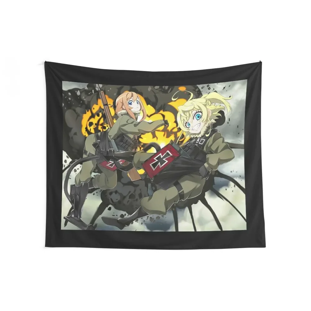 youjo senki and friend p3k art Tapestry Japanese Room Decor Decorative Wall Murals Tapestry