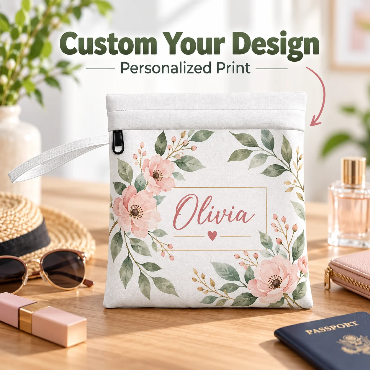 Custom Tote Bag Personalized Pattern Handbag Made of Twill Composite Fabric Reusable Daily Commute Shopping Travel Hand Bag Wash
