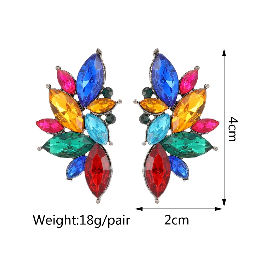 Fashion Elegant Wing Colorful Resin Decor Stud Earrings For Women Luxury Exquisite Trendy Ear Accessories Classic Charm Jewelry