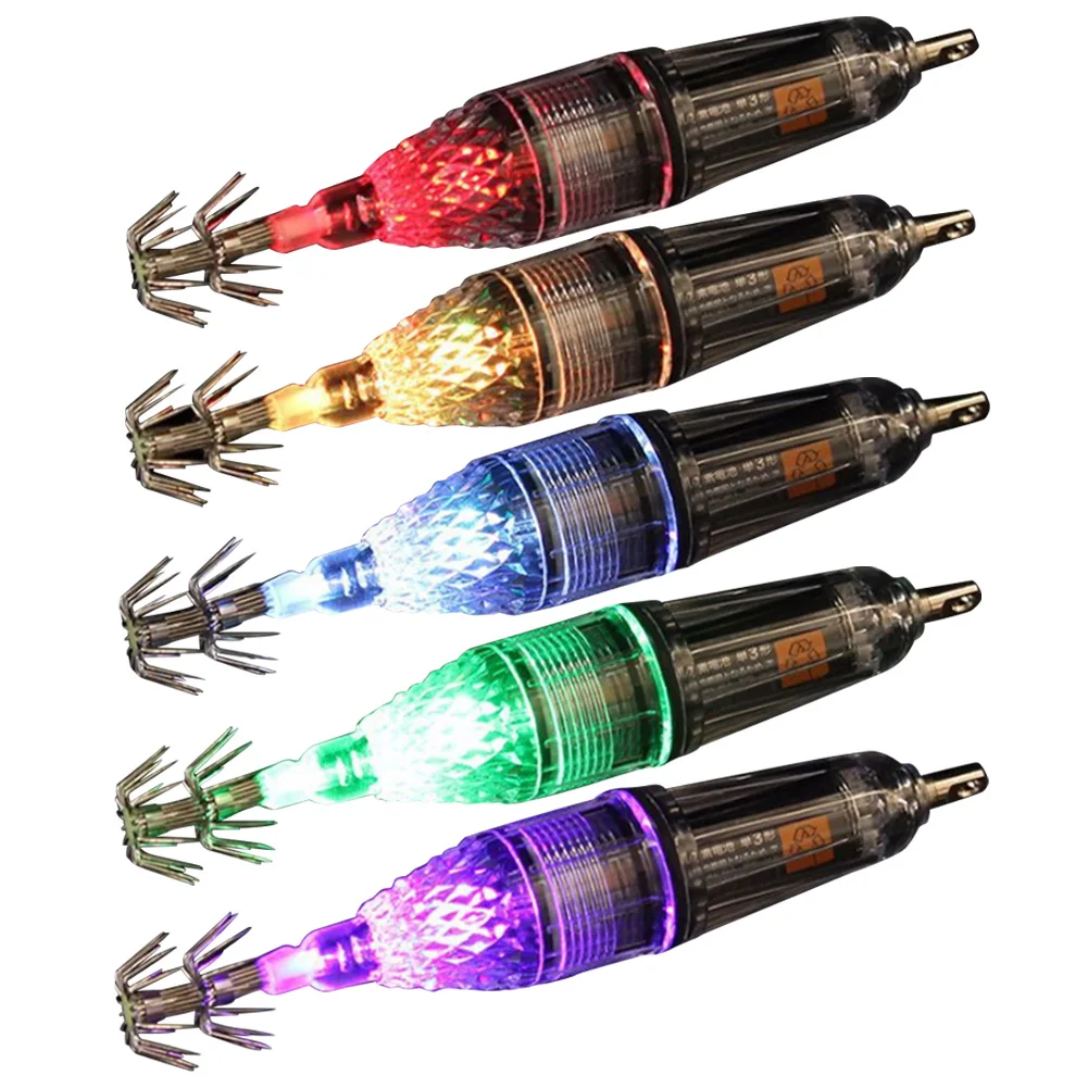 LED Squid Fishing Lure Waterproof Cuttlefish Attracting Light Lure Rustproof Squid Lure Light Portable for Seawater Fresh Water