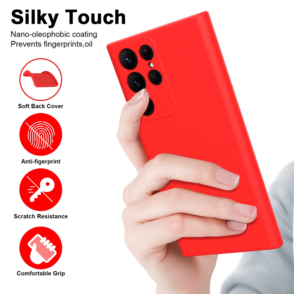Flüssigsilikon-Telefonabdeckung für Samsung Galaxy S23 S24 S21 S22 S23 Plus S20 S21 FE S24 Ultra 5G Handyhülle – Detail 4