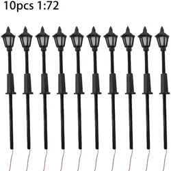 10 X 1:72 Model Railway Train Lamp Post 00 Gauge Plastic Street Lights LED Scenery Street Layout Building Sand Table Models Toys
