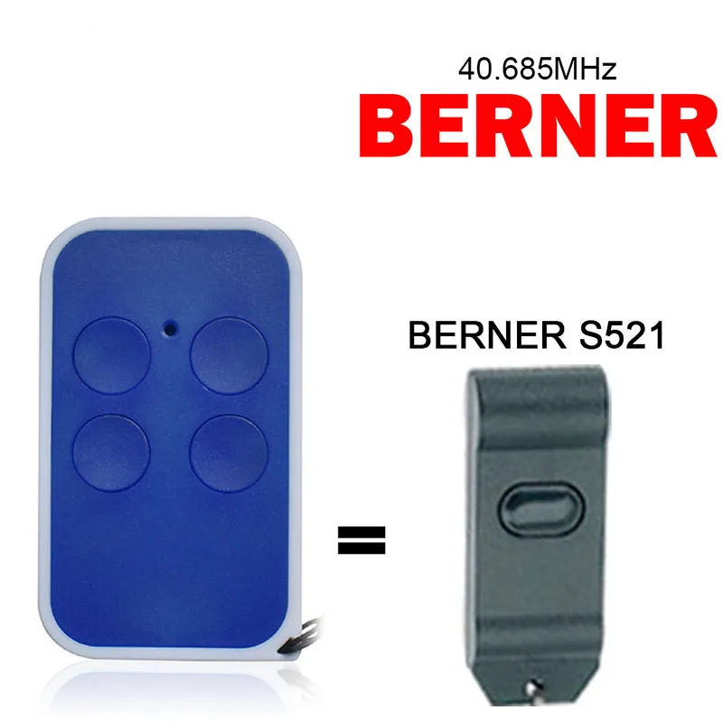 100% Clone BERNER 40.685MHz S521 Garage Door Remote Control Fixed Code Clone Electric Door Opener