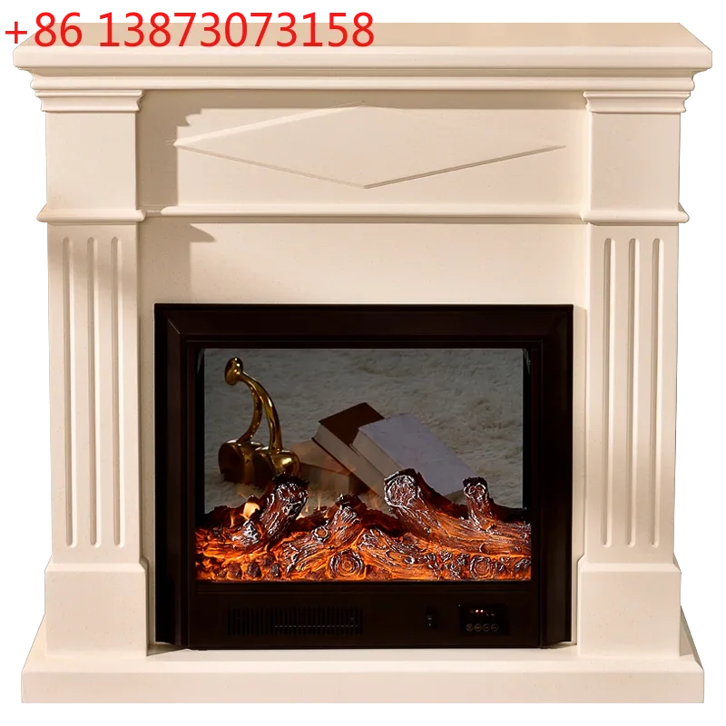 1/1.3 meters European fireplace decorative cabinet board wood American fireplace rack decorative warm air heater flame ivory whi