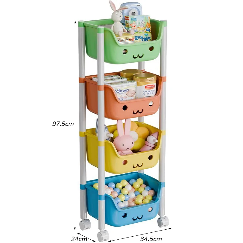 Cute Toy Storage Trolley per bambini scaffale per la casa scaffale per Snack organizzatore per giocattoli stoccaggio cucina e bagno Organizer Storage