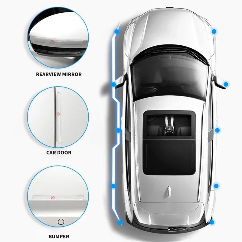 Transparenter Autotürgriff-Schüsselaufkleber, Antikollisionsstreifen für Mercedes Benz, neue B/C/E-Klasse A-Klasse C200L GLC GLK CLA GLA