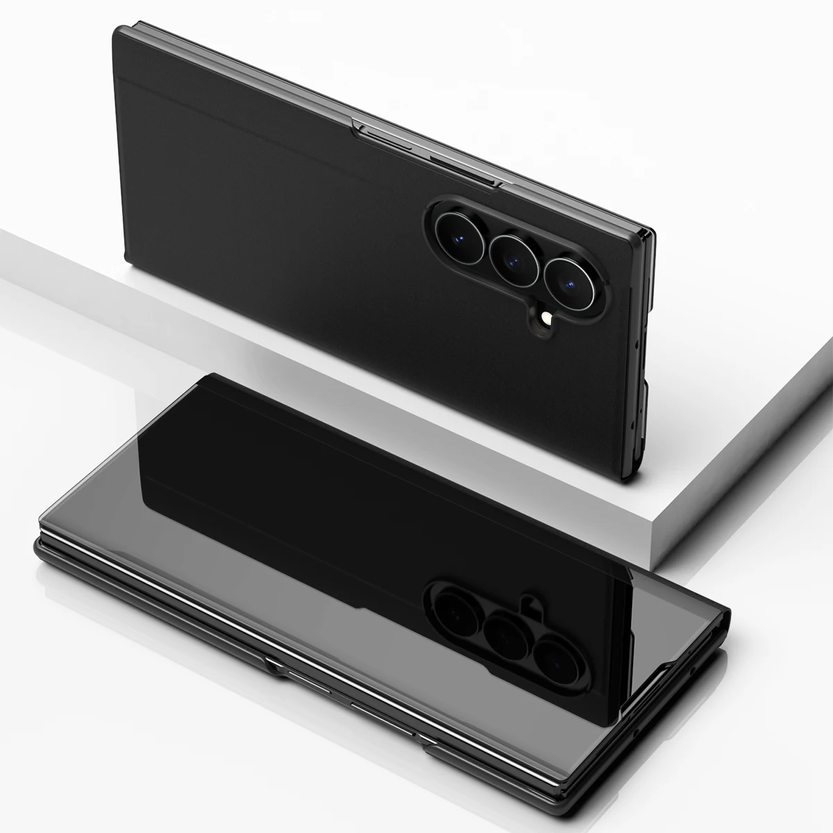 

Smart Electroplated Glossy PC Mirror Flip Case for Samsung Galaxy Z TriFold Tri-Fold Multi-Form Stand Holder Leather Full Cover