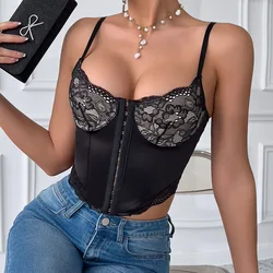 ALA Rising | L Vest Sexy Lace Party Club Slim Cut Tops For Young Girl Black Color Vest For Womens