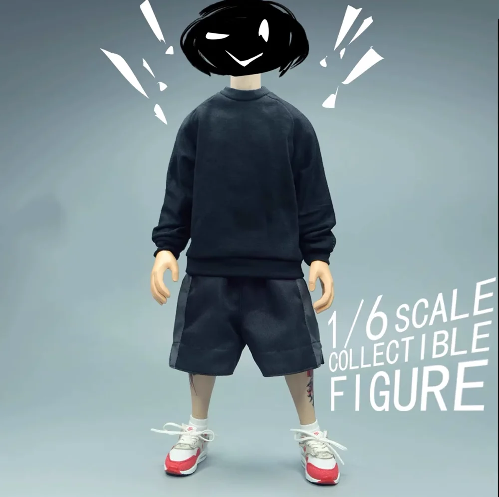 

For Sale 3ATOYS 1/6 Fashion Trendy For Boys Hip-hop Hoodie Tops Short Pant No Body For 12inch Action Figure Collectable