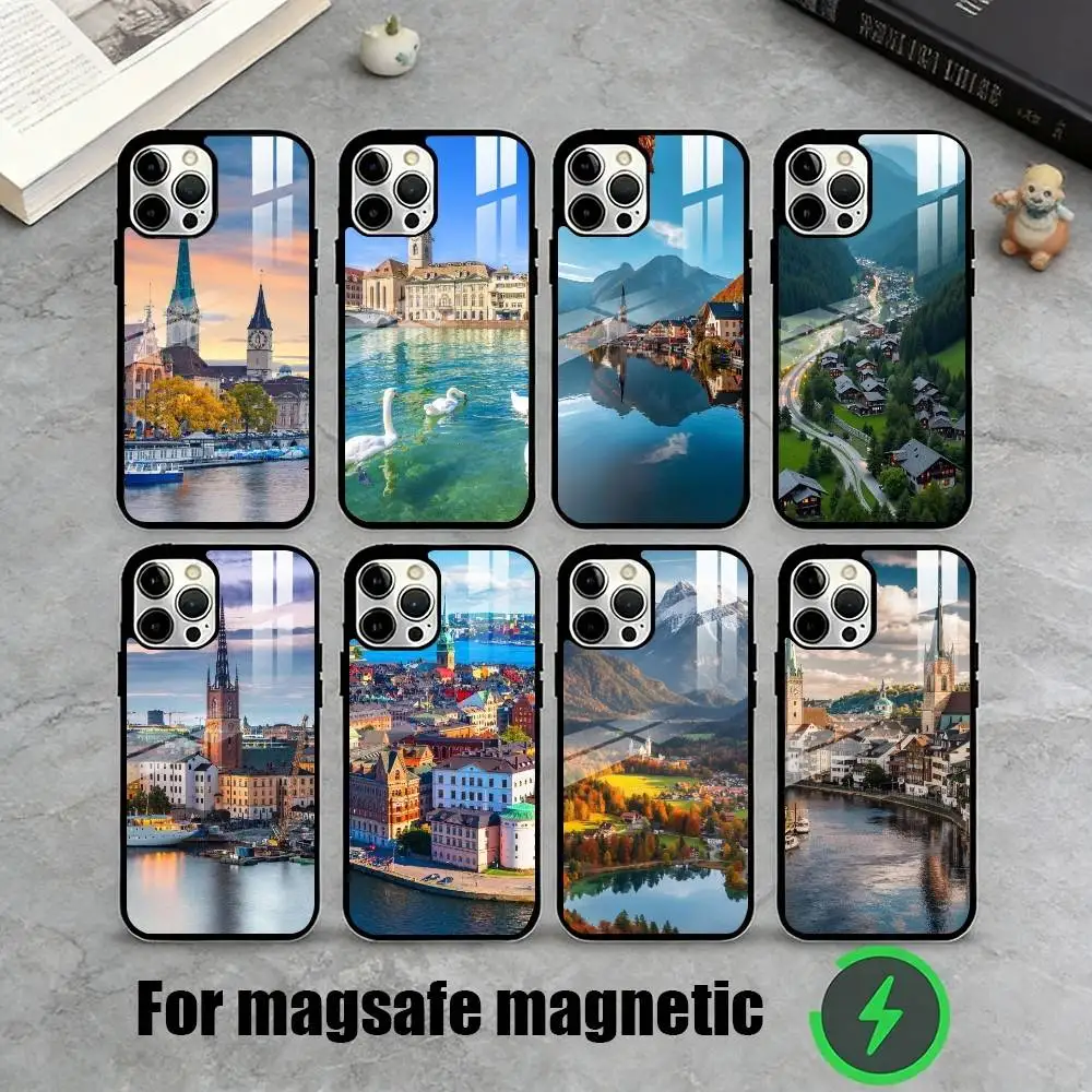 

Zurich Inspired Phone Case For iPhone17,16,15,14,13,12,11 Plus,Pro Magnetic For Magsafe Wireless Charging