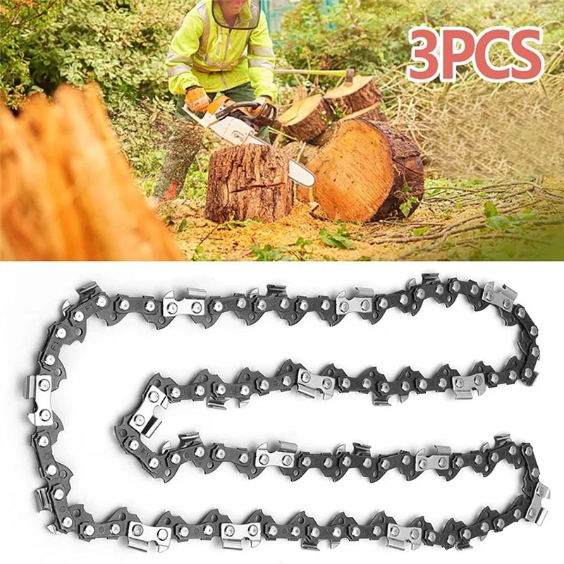 3Pcs 14 Inch Semi Chisel Chainsaw Chain for MS170 MS180, Chainsaw Chain Replacement Drive Links (14Inch Chainx3)