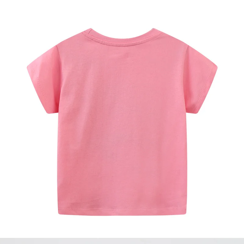Jumping Meters 2-7T Summer Unicorn Girls Tshirts Cute Embroidery Children\'s Tees Short Sleeve Baby Clothing Fashion Kids Tops