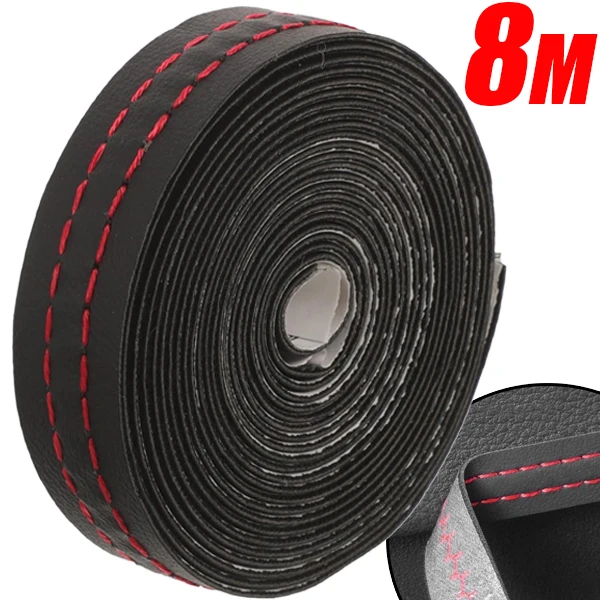 Self-adhesive Moulding Trim Car Interior Auto Styling Dashboard PU Leather Decoration Line DIY Braid Strip Car Accessories