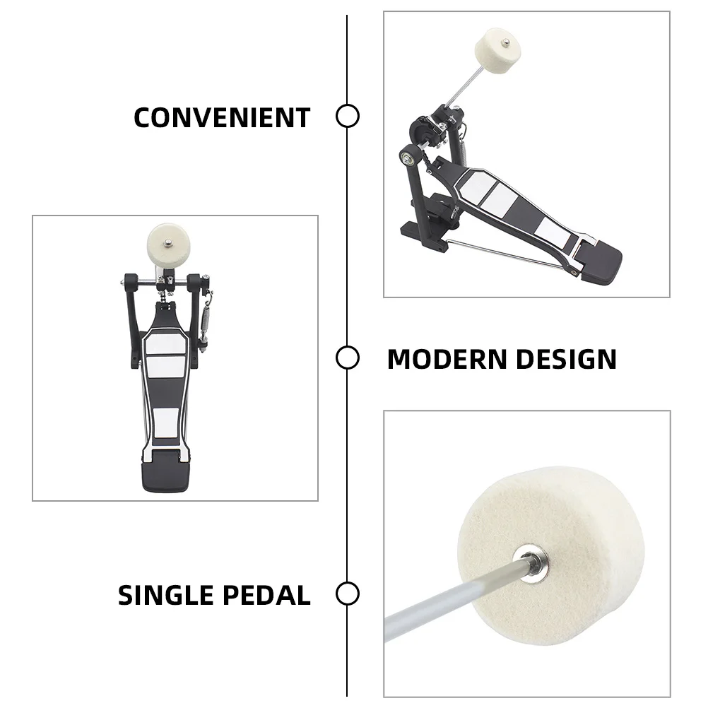 

2 Pcs Double Hammer Head Pedal Drumming Accessories Kick Marching Bass Parts Shelf