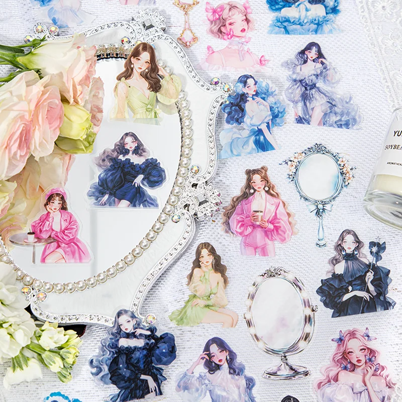 

Mr Paper, 1 Assortment 90 pcs/bag ‘Morning Glory’ Series Character Collage PET Stickers DIY Decoration Journal Scrapbooking Stic