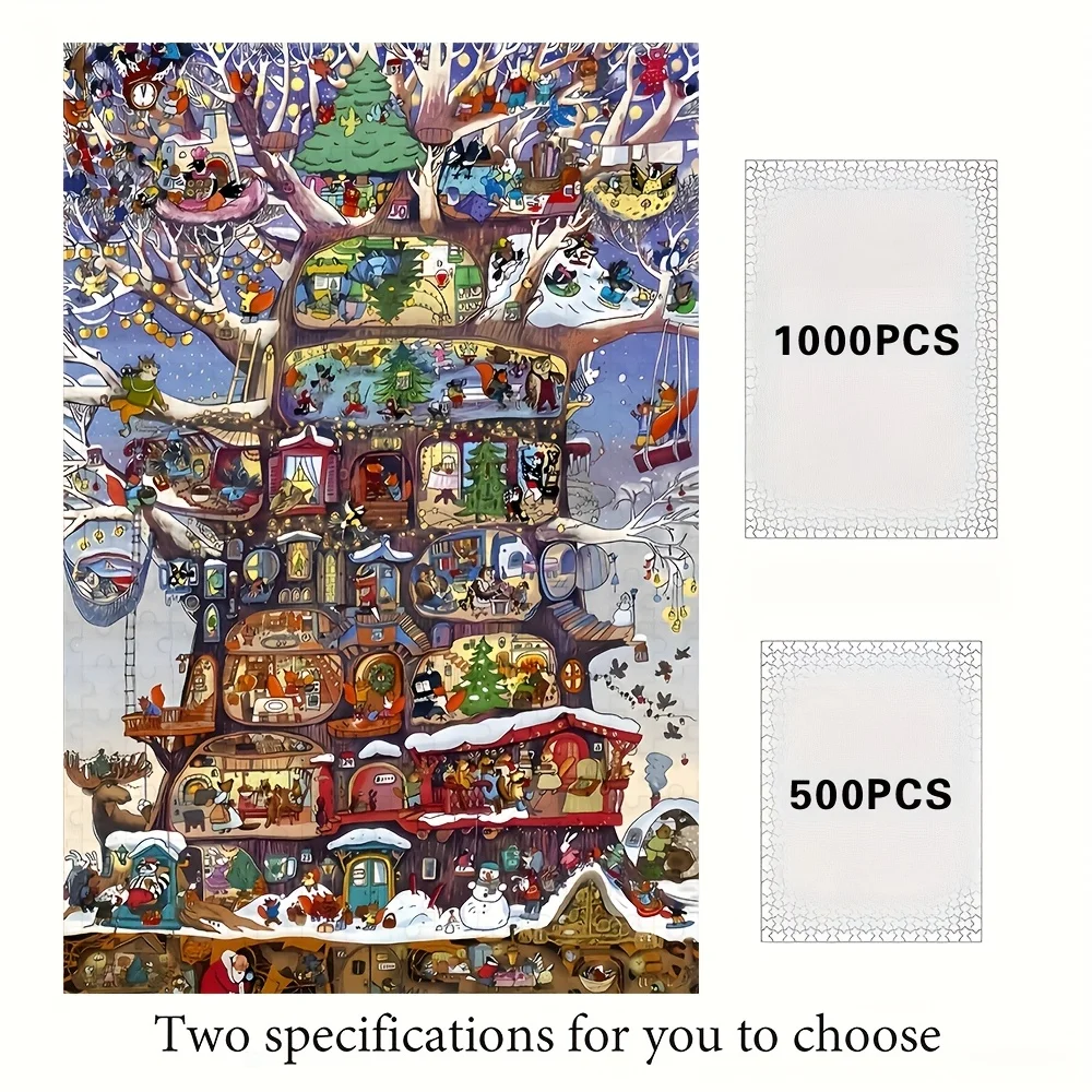 500/1000pcs Adult Puzzle, High-Quality Relaxing Family Game, Perfect for Birthdays, Christmas, Halloween, and Gifts, Best Choi