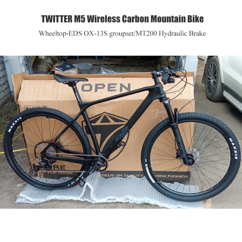 

Cheap Wireless Carbon Mountain Bike 27.5 29er Wheeltop EDS OX-13S Electronic MTB Bicycle Inner Cables With MT200 Brake For Men
