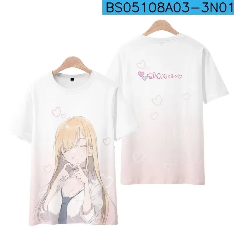 My darling dress printing 3d t-shirt summer fashion round neck short sleeve popular anime japanese streetwear