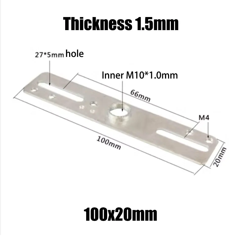 10pcs Ceiling Tray Straight Hanging Plate Convex I-shaped Bow Fixed Chassis Back Strip Iron Plate Middle Hole M10 Bracket