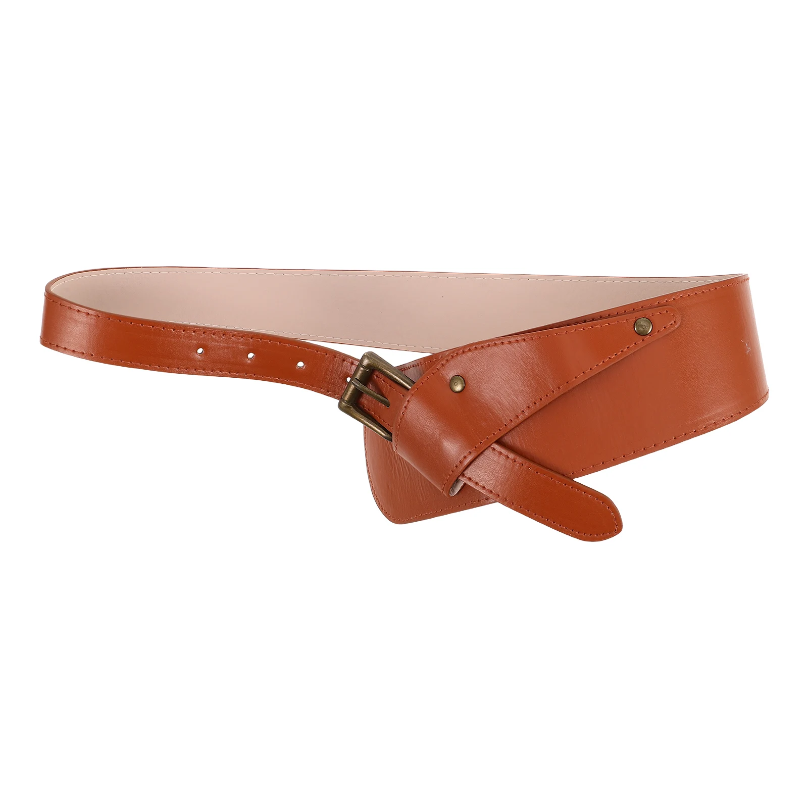 

Широкий поясной ремень для женщин, модный асимметричный ремень из искусственной кожи с регулируемой застежкой для платьев и верхней одежды