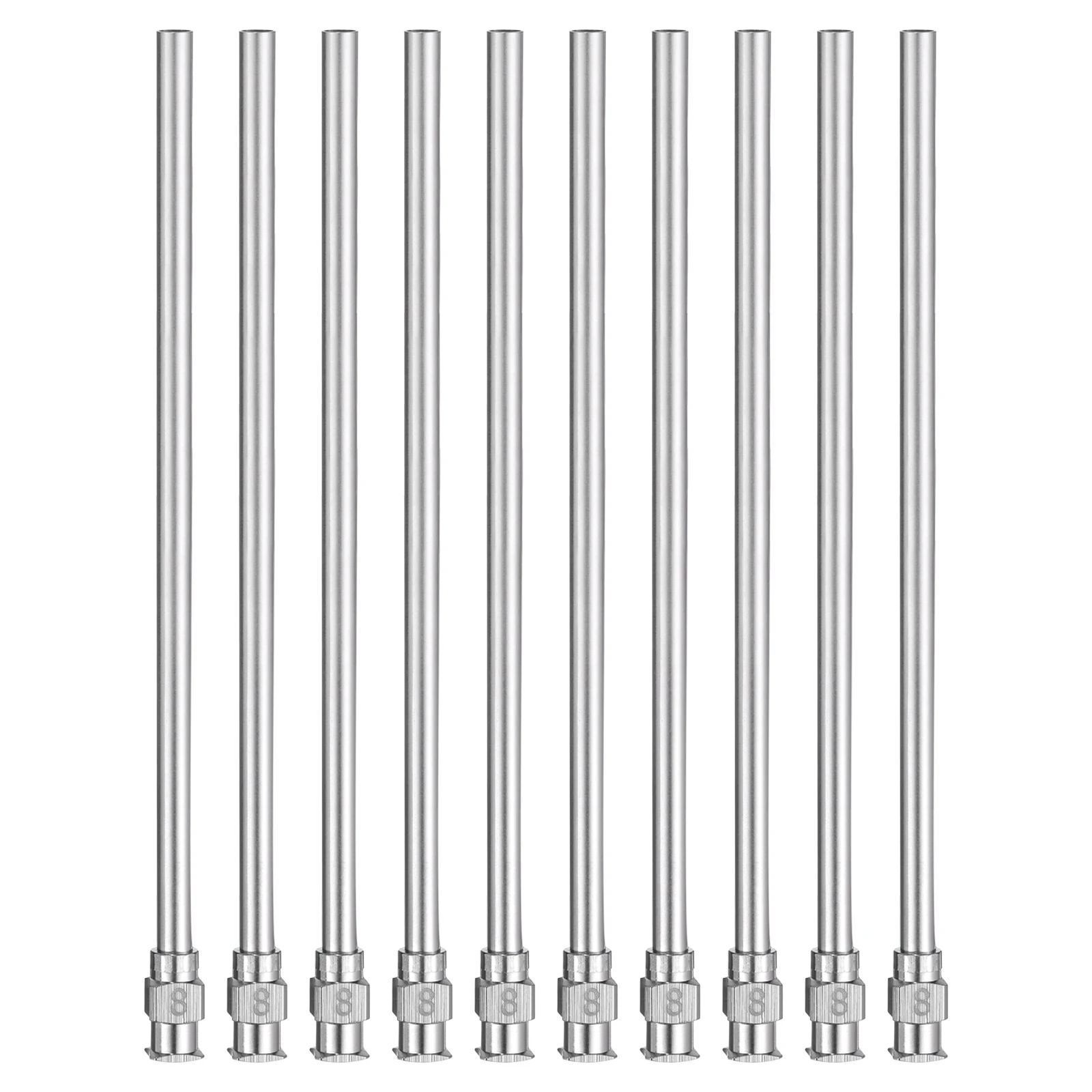 

10 шт. дозирующие иглы 8 г 10 г 12 г 14 г 16 г 18 г 20 г 22 г 24 г тупый наконечник из нержавеющей стали для заправки клея, масла, жидкости, чернил