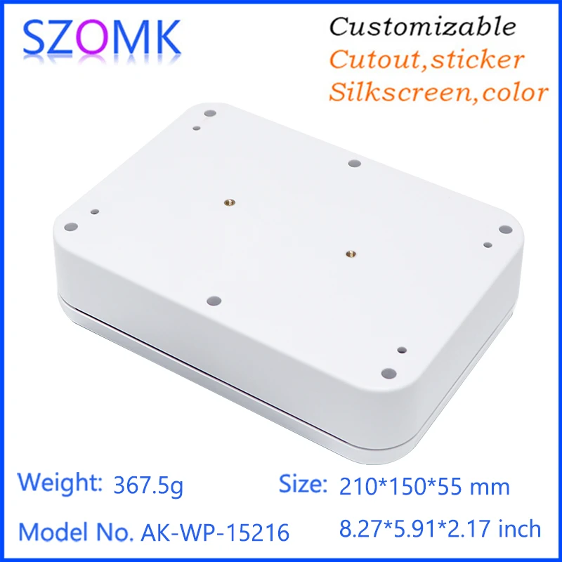 SZOMK Waterproof Enclosure Junction Box Outdoor Pole Mount Plastic Instument Housing IOT Gateway IP65 Weatherproof Plastic Case