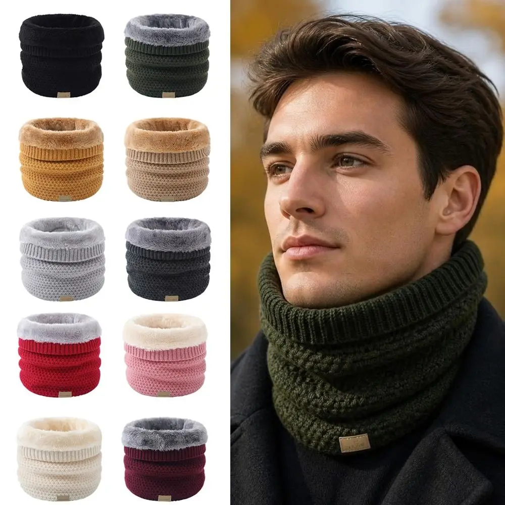Comfortable Lined Neck Gaiter Thermal Warm Thick Knit Neck Warmer Stretchy Windproof Circle Scarf For Men Women