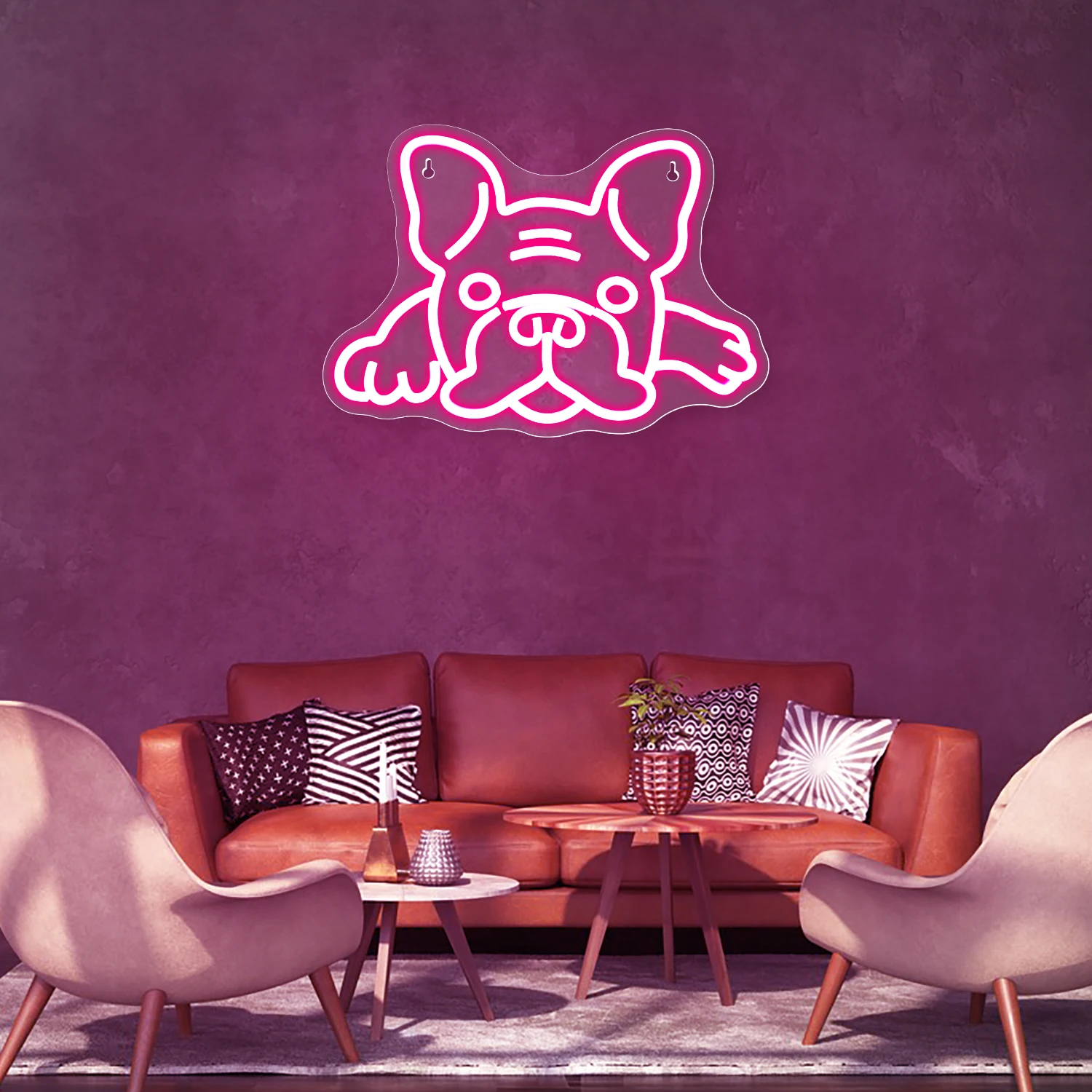 

Bulldog Neon Sign Pink Led Cute Pet Neon Lights for Wall Decor Usb Bedroom Sign Lights for Kids Room Home Birthday Party Gifts