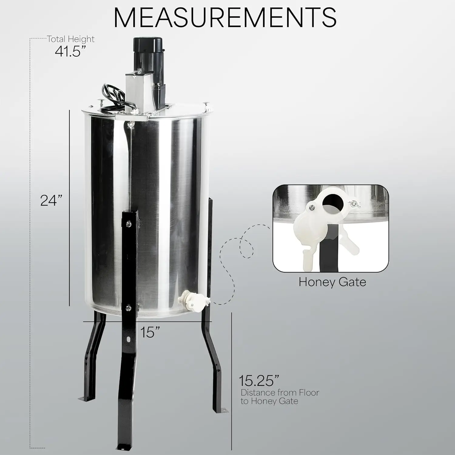 VIVO Electric Honey Extractor 3 Frame Rack, Stainless Steel, Powered Honeycomb Drum Spinner with Transparent Lid, BEE-V003E