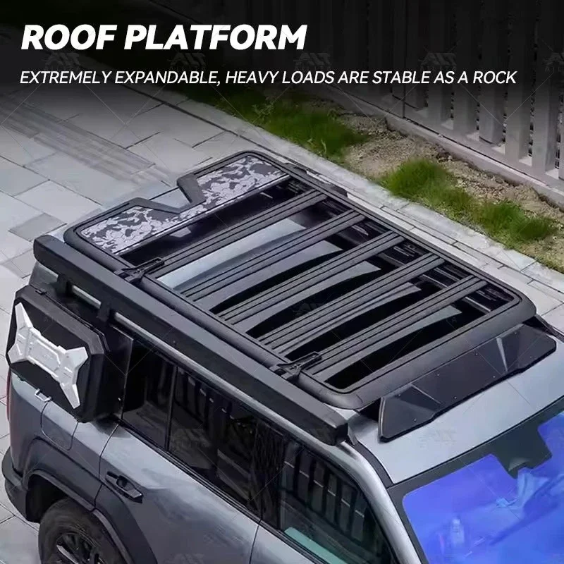 High Quality 3-Piece Aluminum Alloy Retractable Side Ladder Side Bag Roof Rack Roof Platform for Byd Leopard 5 Accessories