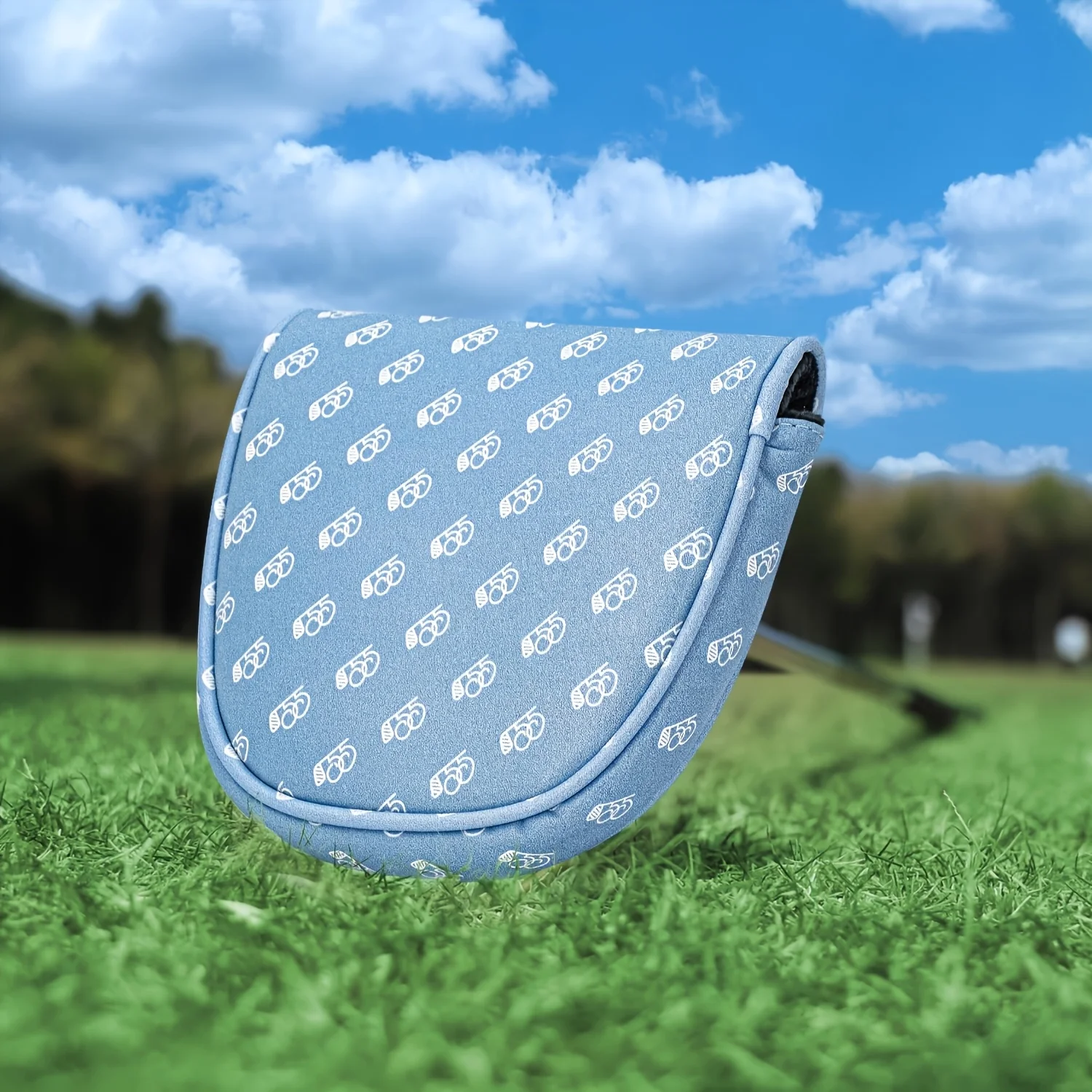 1pc Putter Golf Putter Head Cover - Printing Style with Putter Adapted PU And Cushioned Liner, Magnetic Closure view 2