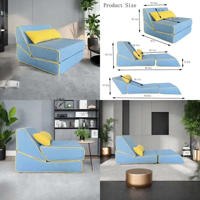 Foldable Vacuum Compressed Sofa Bed Italian Minimalist Straight Design Multi Functional Sit Sleep Couch for Small Apartment
