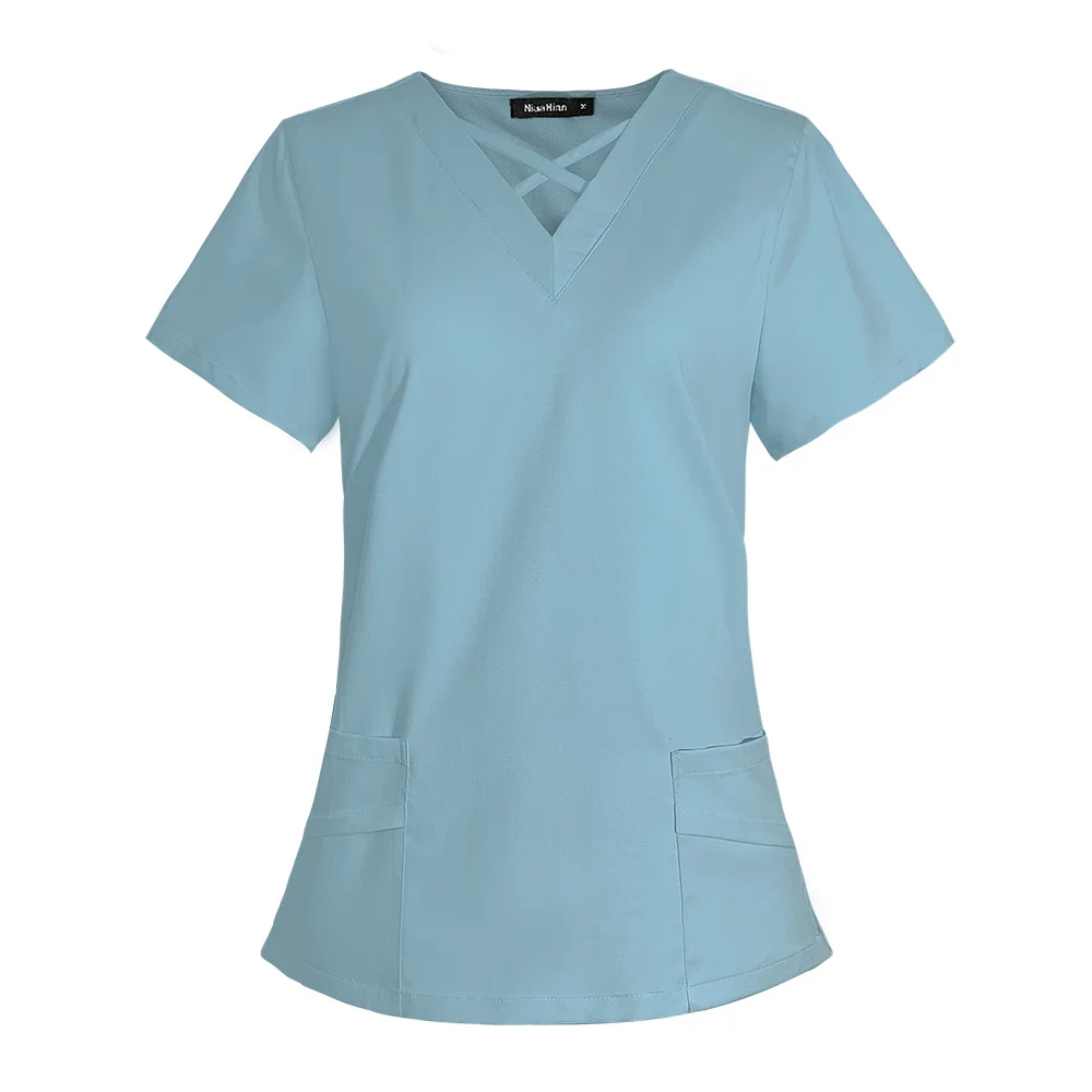 Vrouwen Verpleegkundigen Uniform Chirurgische Scrubs Uniformen Nurse Scrub Tops Blouse Kliniek Verzorger Beschermende Jassen Verpleging Uniform Shirts Xxl