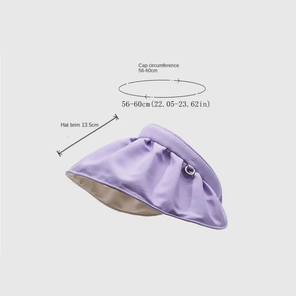 Simple Sweet Sun Protection Cap Topless Headband Female Shell Hat Wide Brim UV Protection Foldable Visor Cap Girls view 6