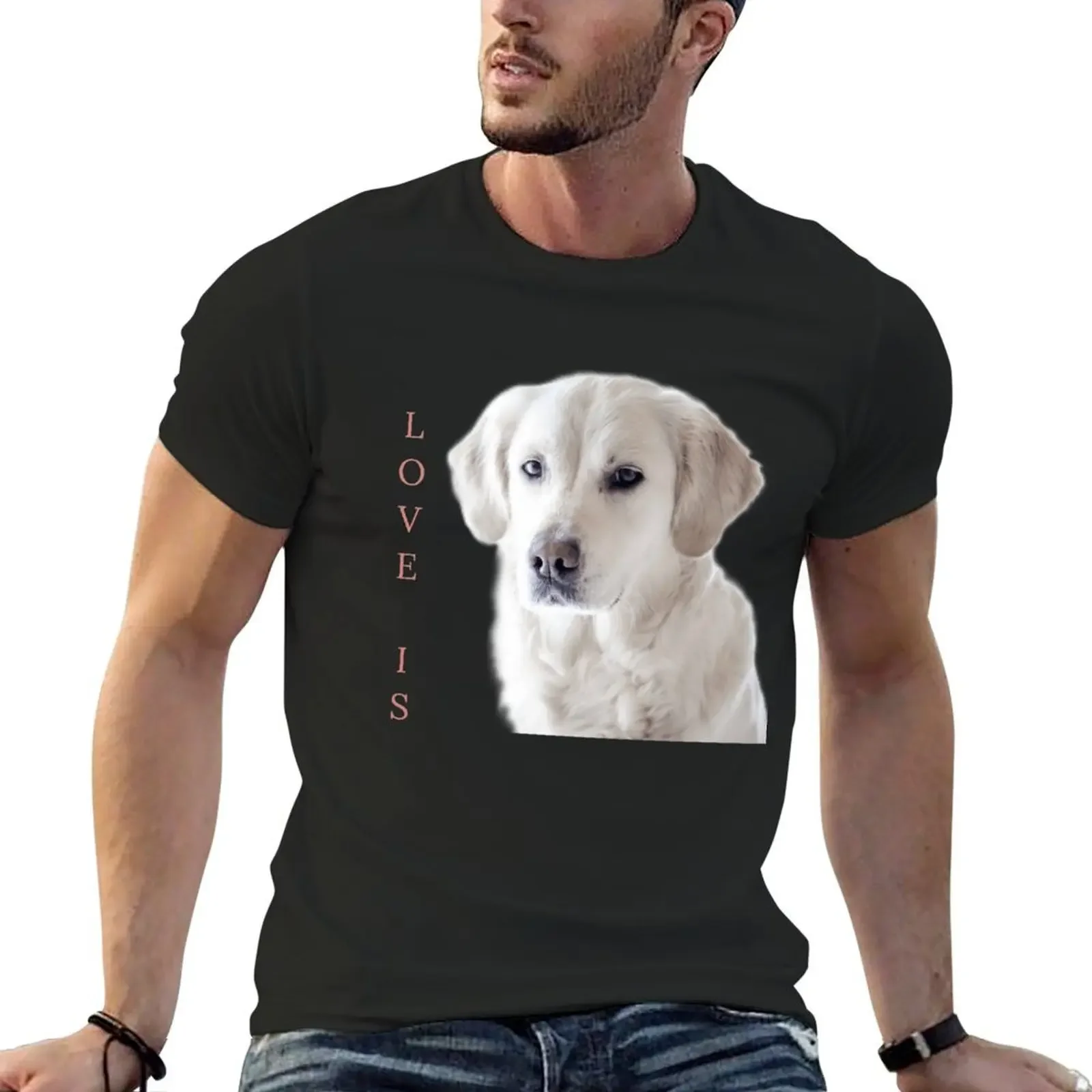 Love Is White Labrador Gift for Lab Mom or Dad T-Shirt blue archive custom t shirt quick drying plain men t shirt