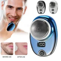 Portable Mini Electric Rechargeable Shaver Digital Power Display Mens Razor Waterproof Cordless Razor Beard Shaver for Face Body